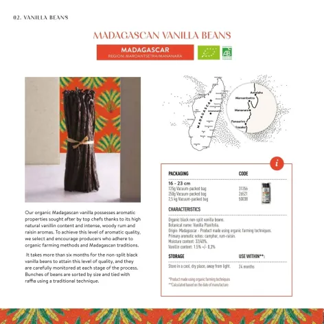 Norohy Madagascan 16-23cm Vanilla Beans - 125g